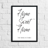 Personalised Home Sweet Home Surname Simple Home Wall Decor Print by WinsterCreations™ Official Store