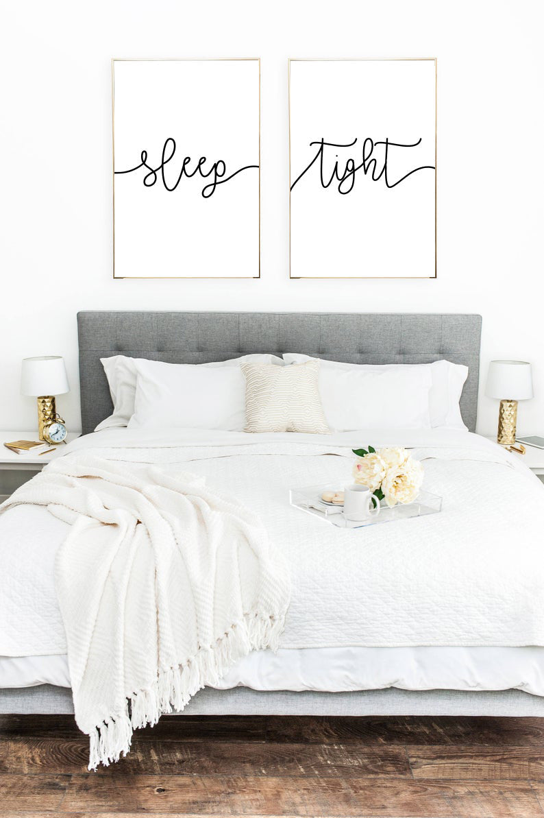 Sleep Tight Bedroom Wall Decor Set Of 2 Print Set by WinsterCreations™ Official Store