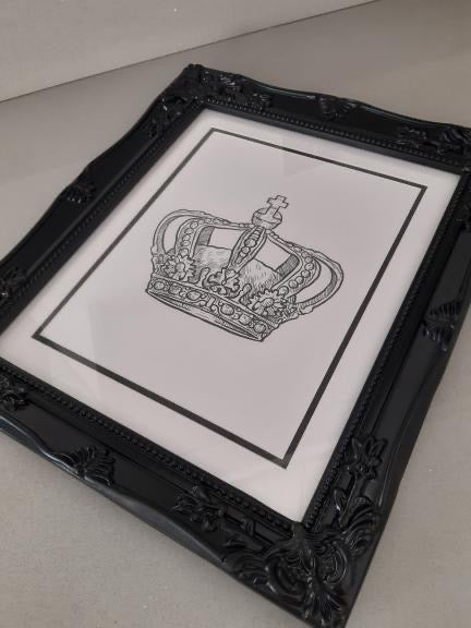 King & Queen Crown Couple Black Set Of 2 Bedroom Prints by WinsterCreations™ Official Store