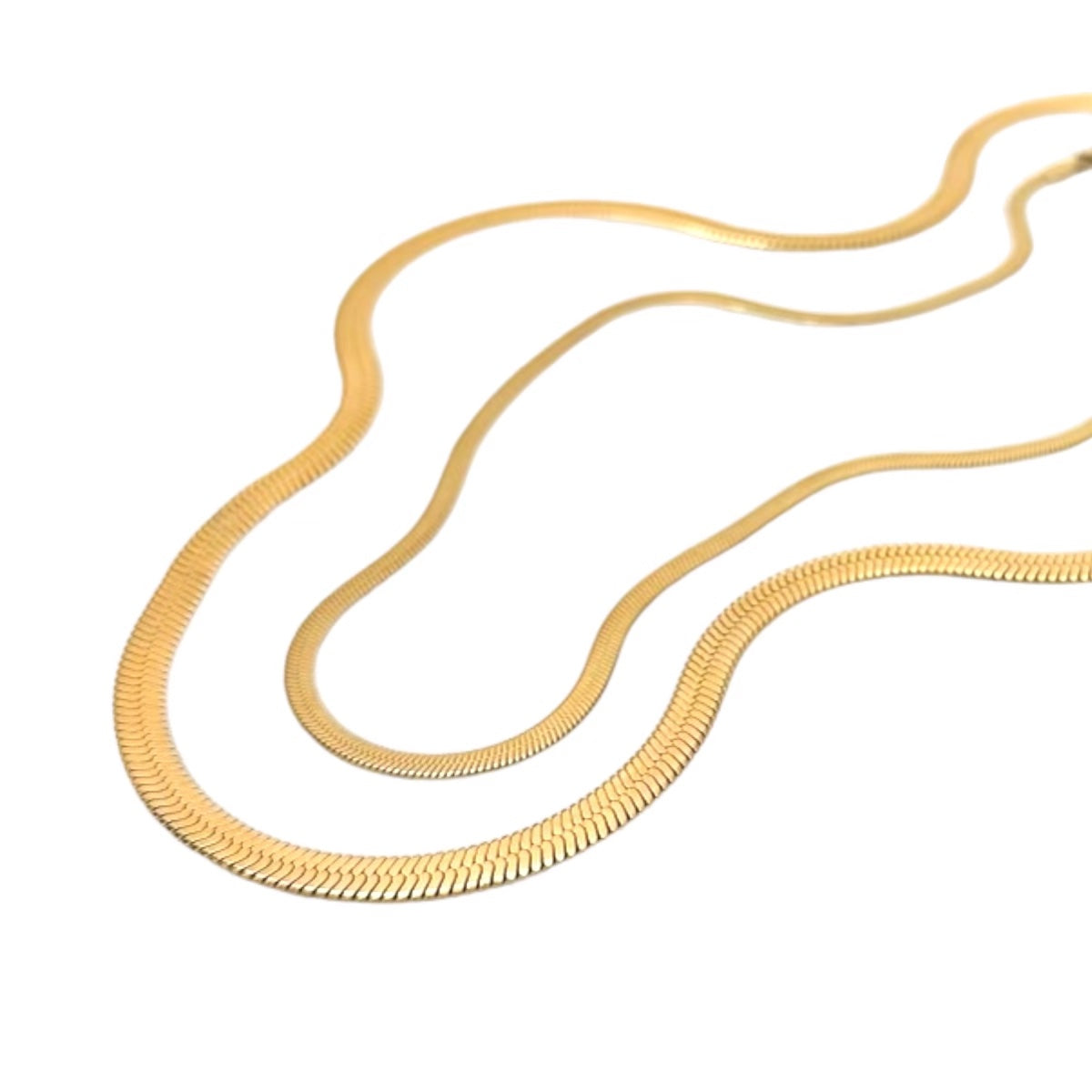 Herringbone Chain Classic Gold Necklace by ETHICGOODS