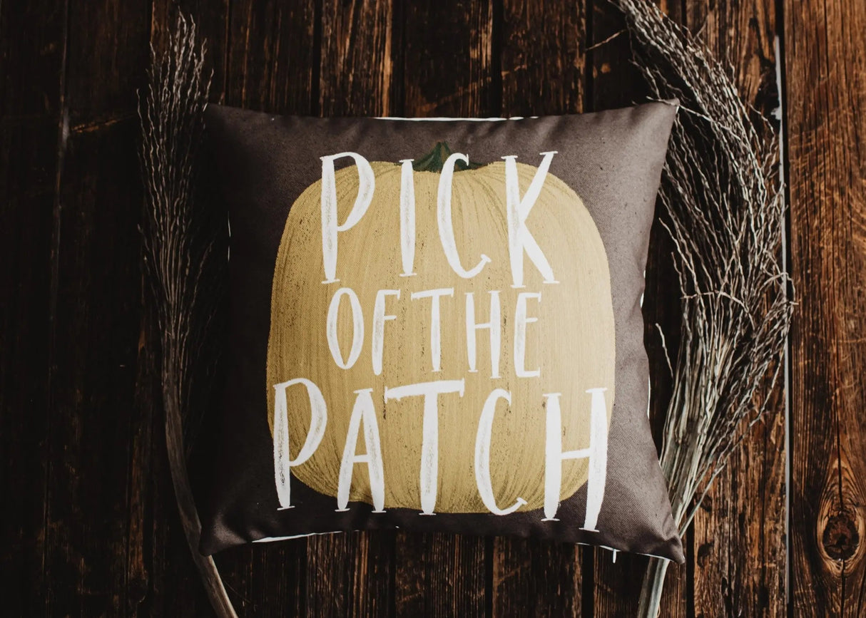 Pick of the Patch Pumpkin Pillow Cover |  Fall decor | Farmhouse Pillows | Country Decor | Fall Throw Pillows | Cute Throw Pillows | Gift by UniikPillows