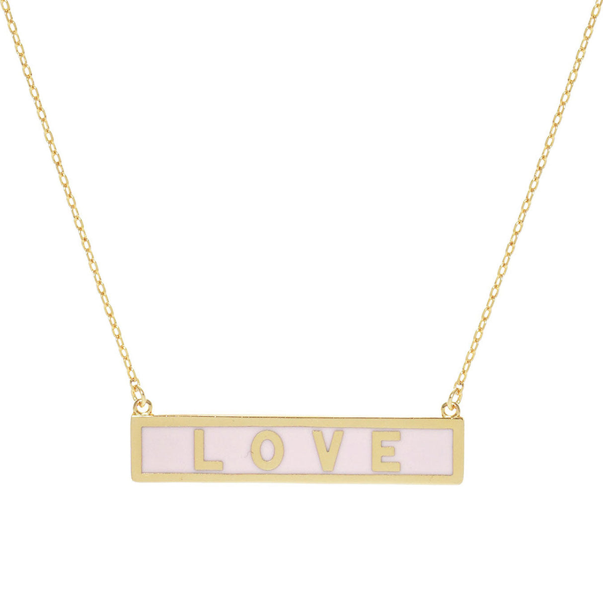 Love Gold Dipped Enamel Message Pendant Necklace by Madeline Love