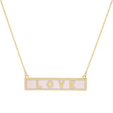 Love Gold Dipped Enamel Message Pendant Necklace by Madeline Love