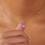 Pink Tourmaline Silver Charm by Little Sky Stone