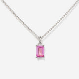 Birthstone Pink Tourmaline Silver Necklace - October by Little Sky Stone