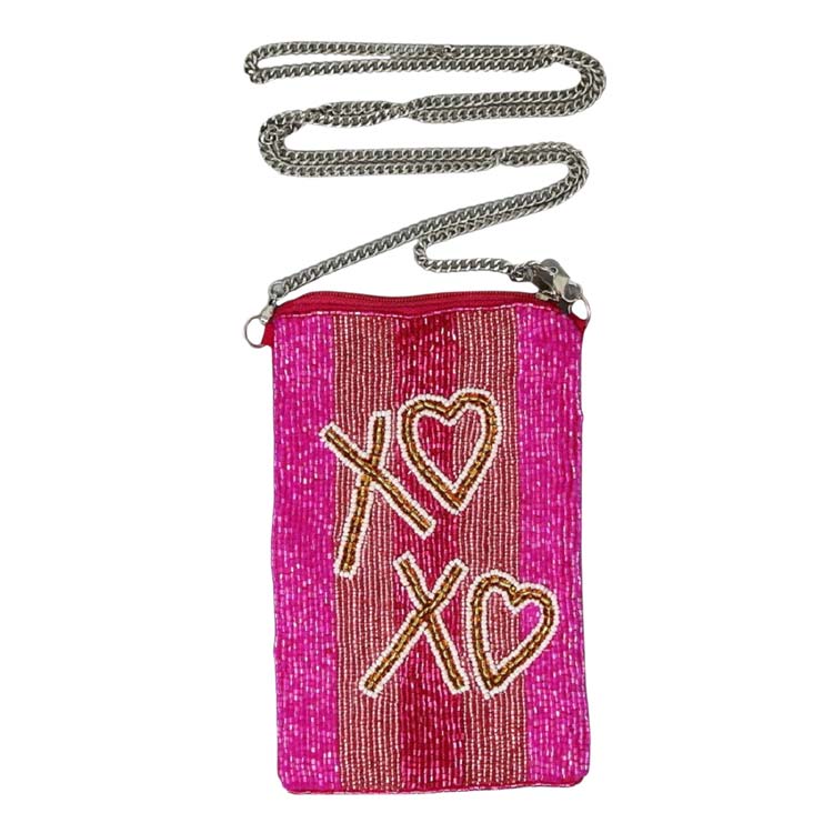 Xoxo Seed Beaded Phone Purse by Madeline Love