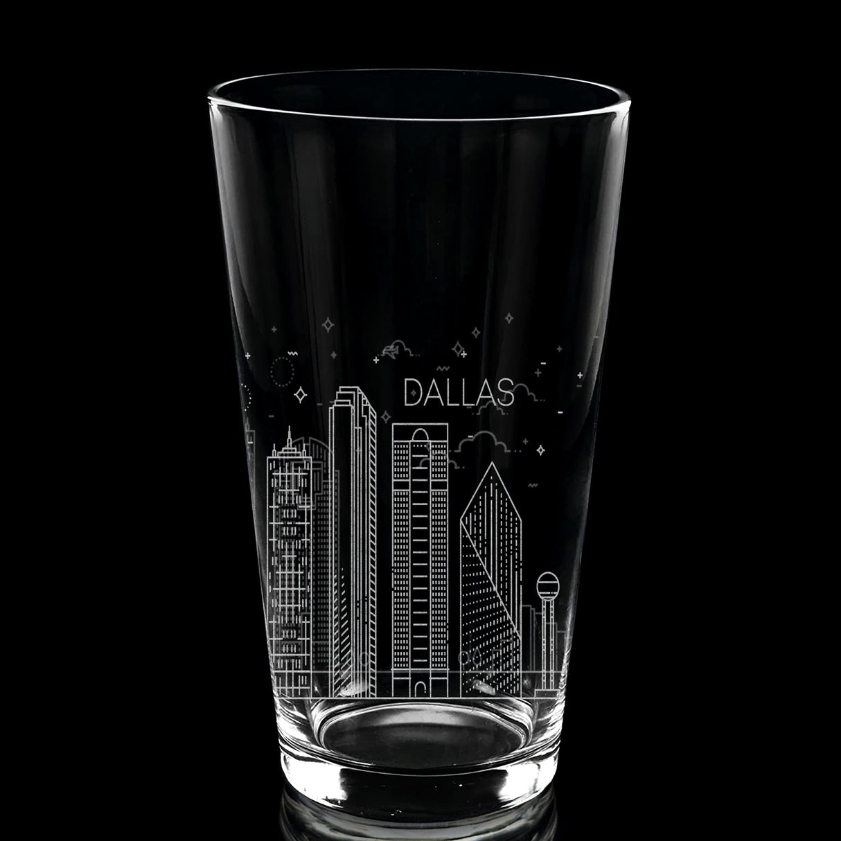 CITY SKYLINES Pint Glasses by LumEngrave