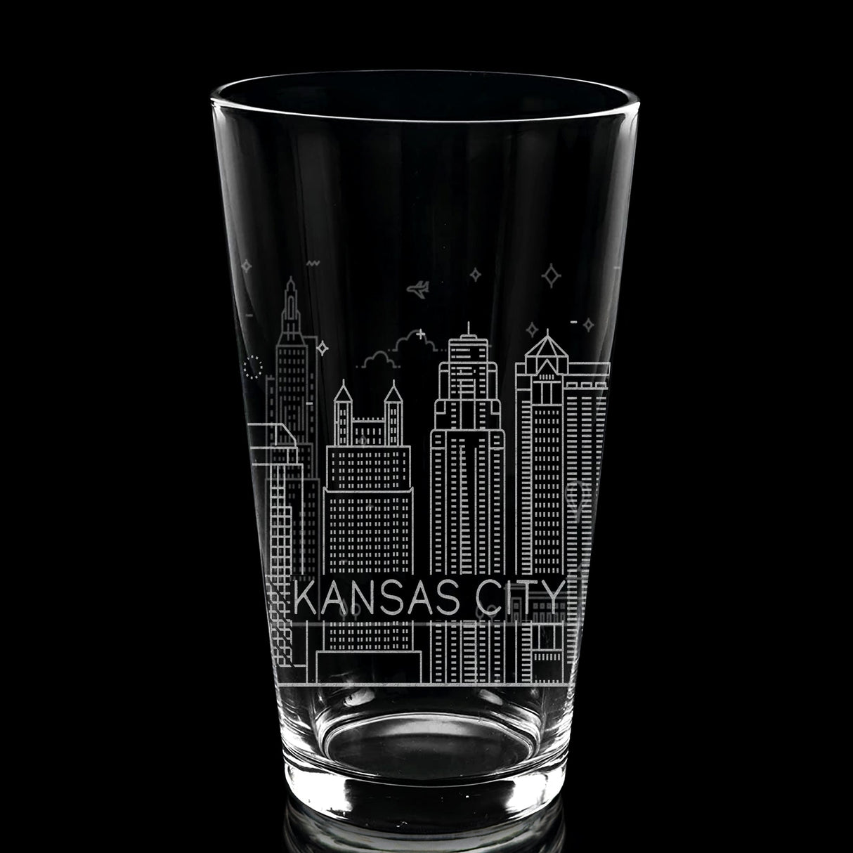 CITY SKYLINES Pint Glasses by LumEngrave