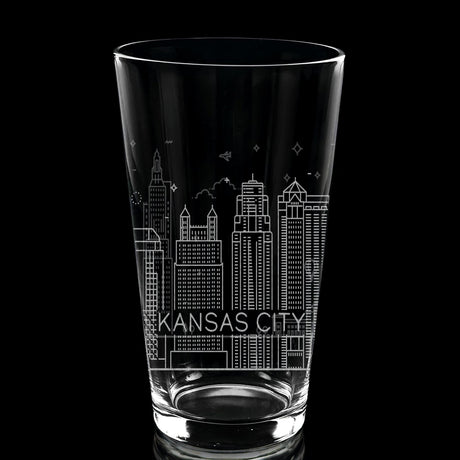 CITY SKYLINES Pint Glasses by LumEngrave