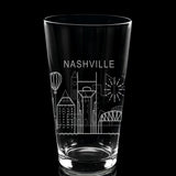 CITY SKYLINES Pint Glasses by LumEngrave