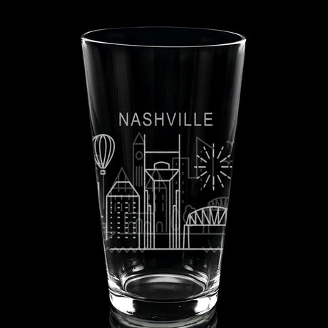 CITY SKYLINES Pint Glasses by LumEngrave