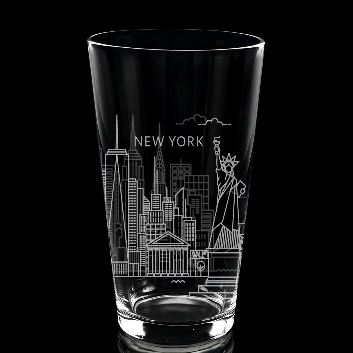 CITY SKYLINES Pint Glasses by LumEngrave