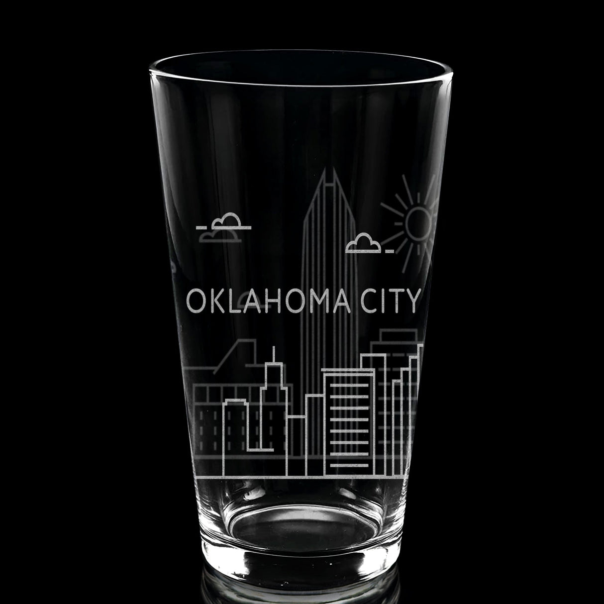 CITY SKYLINES Pint Glasses by LumEngrave