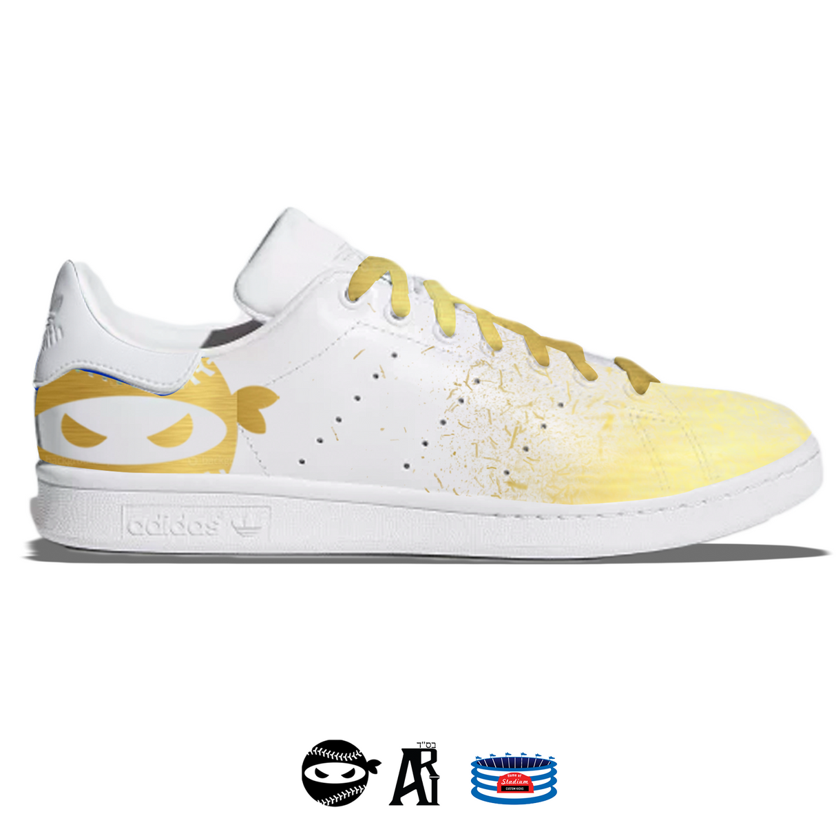 "Pitching Ninja Gold Blizzard" Adidas Stan Smith Casual Shoes by Stadium Custom Kicks