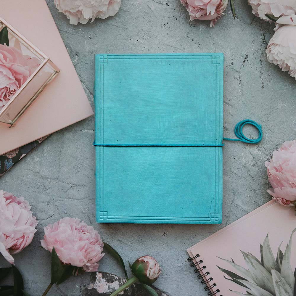 Blue Leather Journals - 8x6 Lined Pages by Soothi