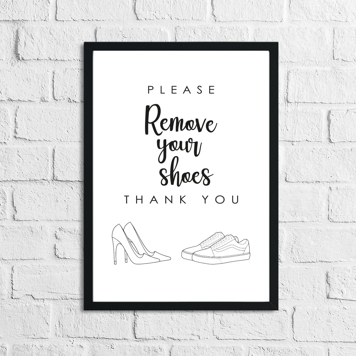 Please Remove Your Shoes Simple Home Wall Decor Print by WinsterCreations™ Official Store