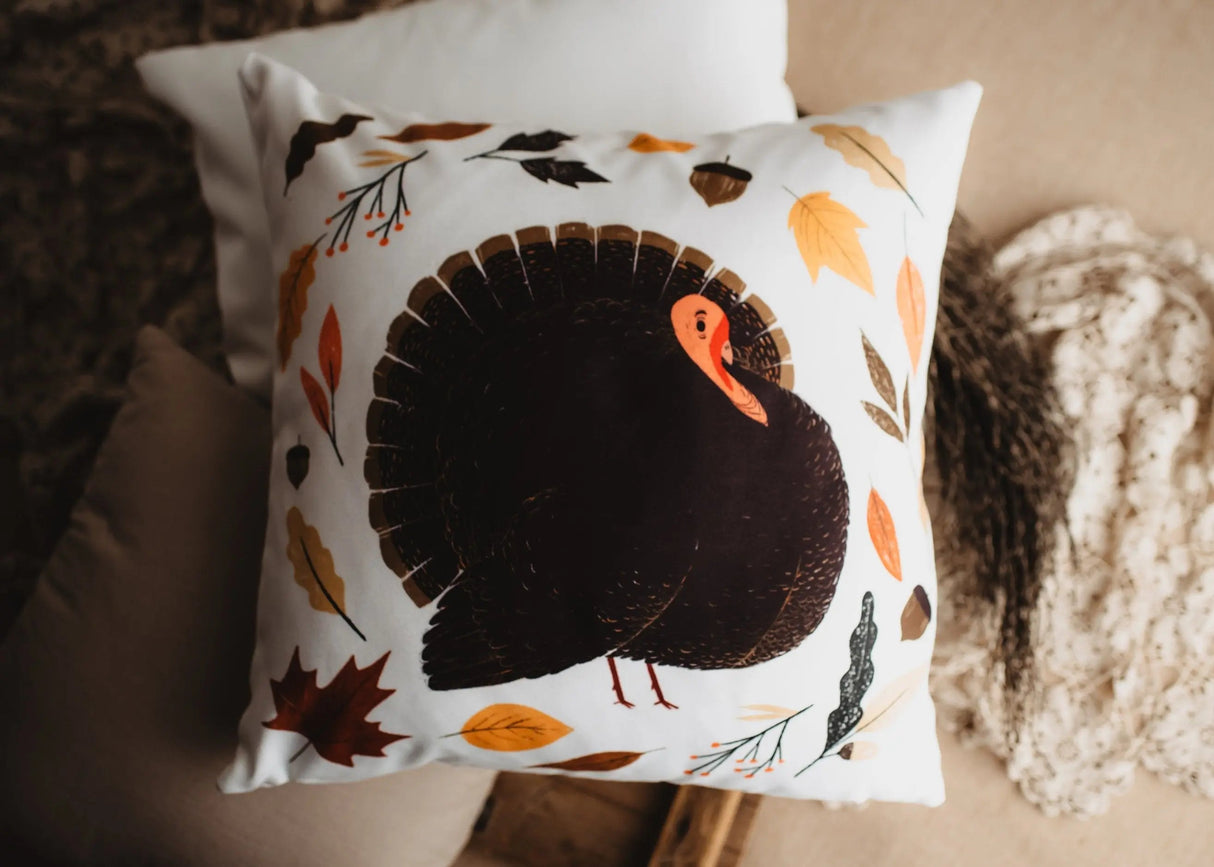 Primitive Turkey Pillow Cover |  Thanksgiving decor | Farmhouse Pillows | Country Decor | Fall Throw Pillows | Cute Throw Pillows | Gift by UniikPillows