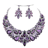 Elegant Multi Stone Evening Necklace Earrings Set by Madeline Love