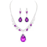 Teardrop Crystal Rhinestone Collar Evening Necklace by Madeline Love