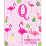 Composition Notebook Q: Pink Flamingo Initial Q Composition Wide Ruled Notebook