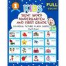 Sight Word Kindergarten and First Grade Colorful Picture Flash Cards English Bengali: Learning to read basic vocabulary card games. Improve reading co