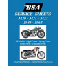 BSA M20, M21 and M33 'Service Sheets' 1945-1963 for All Rigid, Spring Frame, Girder and Telescopic Fork Models