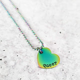 QUEER Rainbow Heart Necklace by Salt and Sparkle