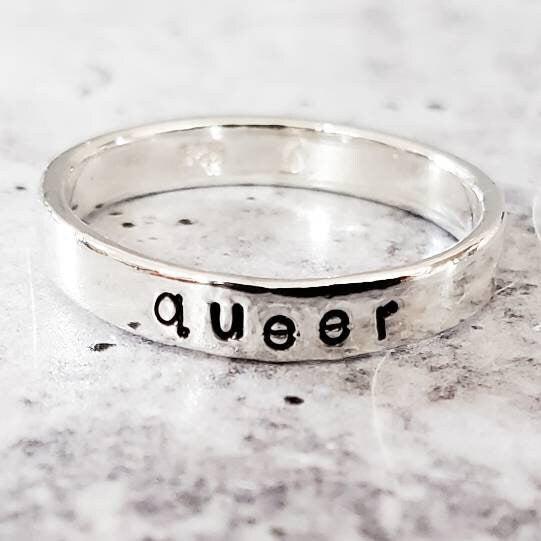 QUEER Skinny Band Ring by Salt and Sparkle