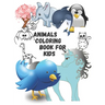 animals coloring book for kids: coloring book for kids ages 4-6 with black lined 60 pages 6x9inshes