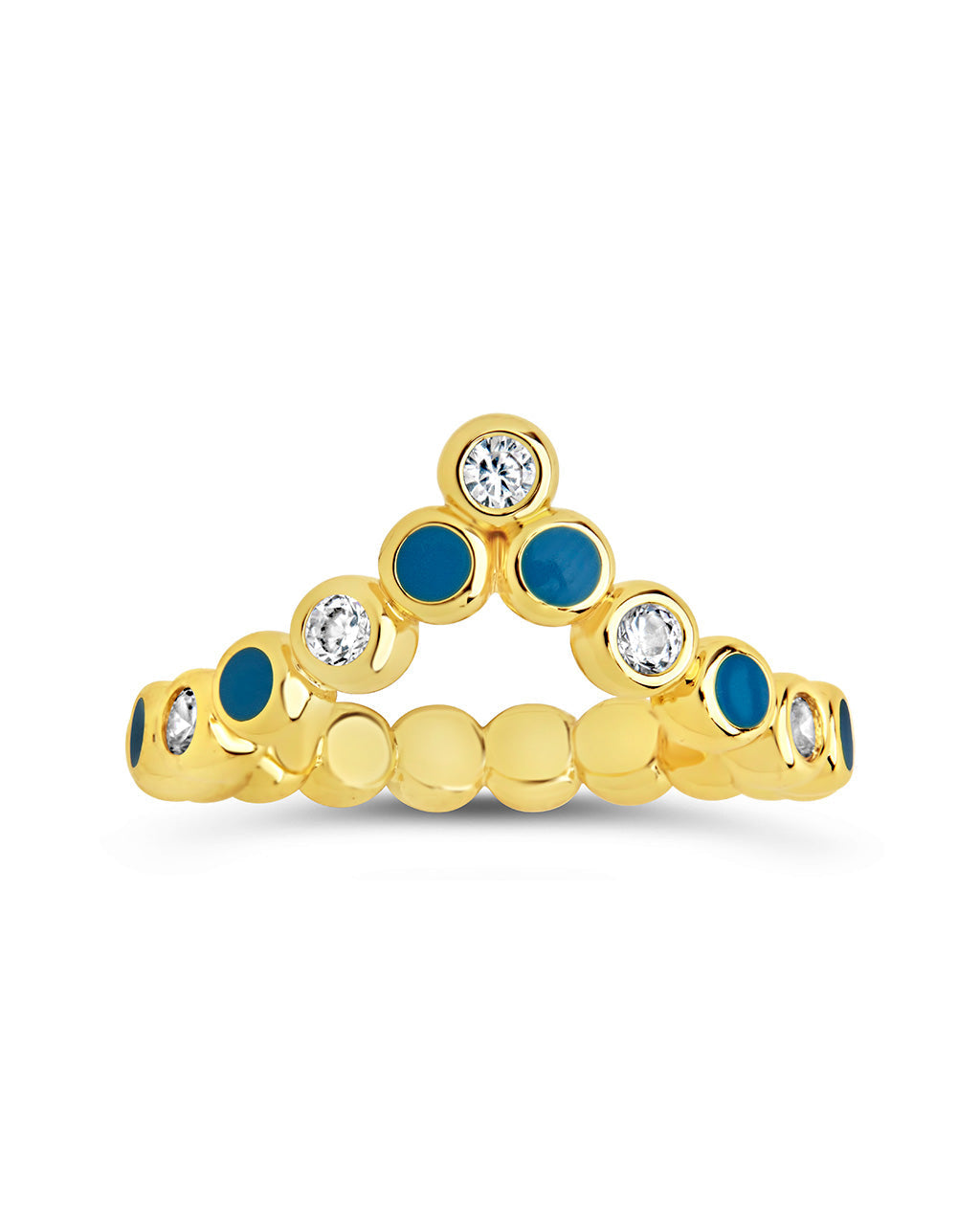 Mylah CZ & Enamel Arch Ring by Sterling Forever