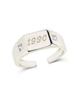 Sterling Silver Birth Year Signet Ring by Sterling Forever