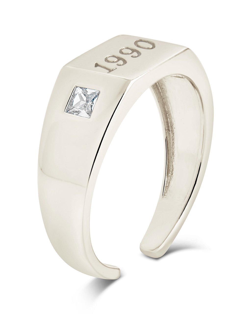 Sterling Silver Birth Year Signet Ring by Sterling Forever