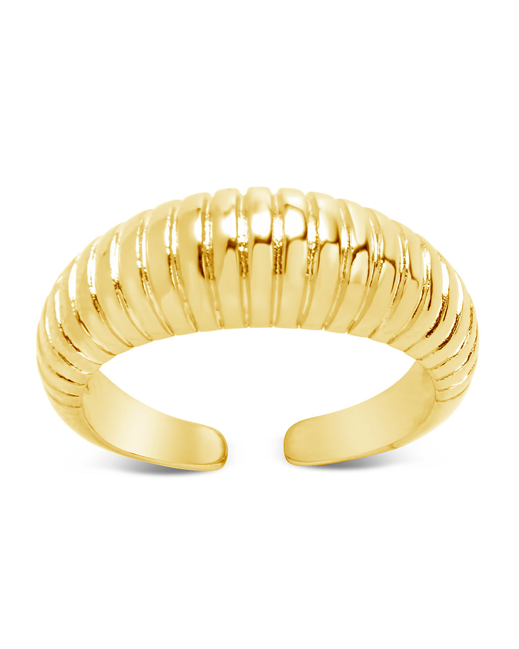 Ribbed Open Bombe Ring by Sterling Forever