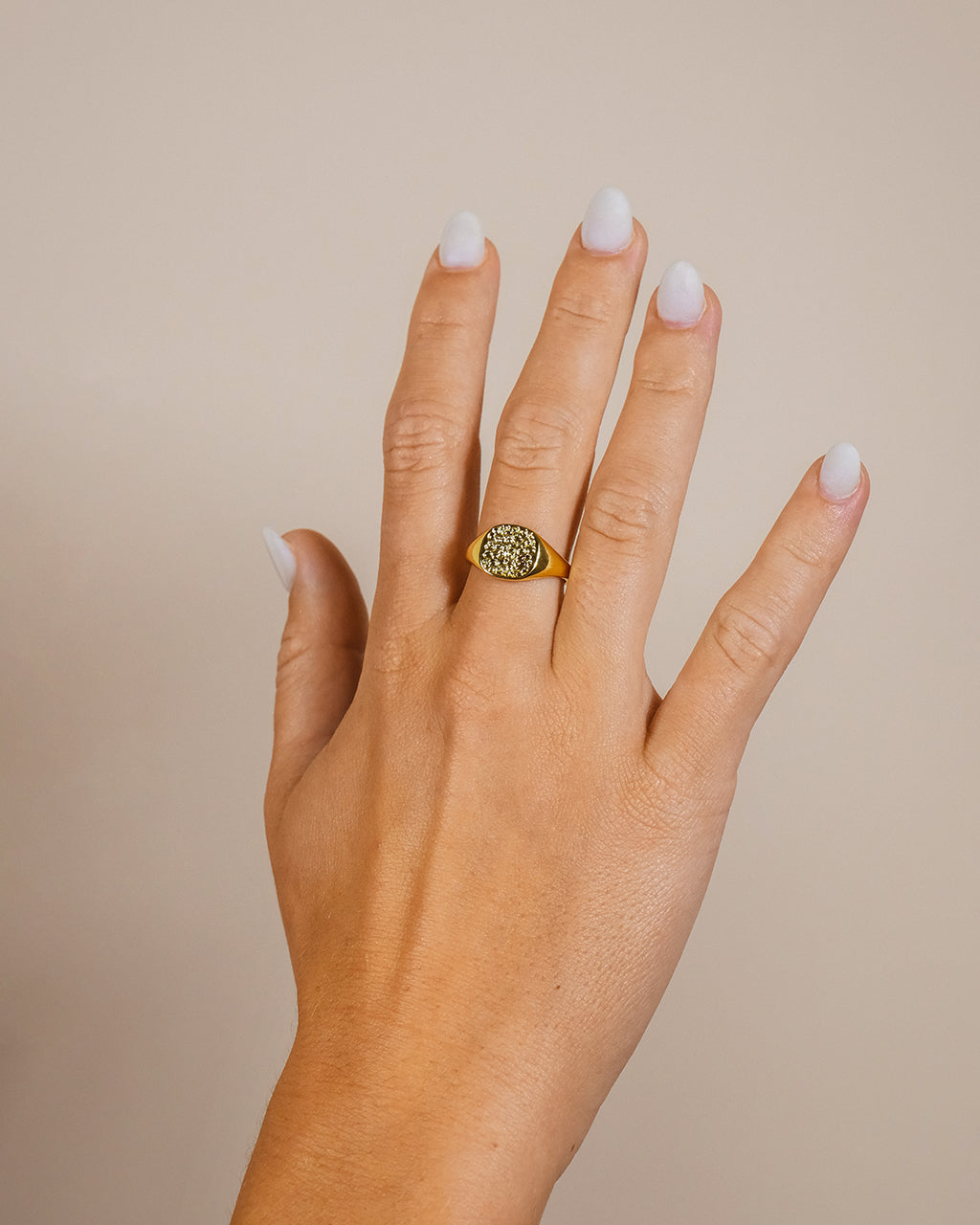 Hammered Square Signet Ring by Sterling Forever