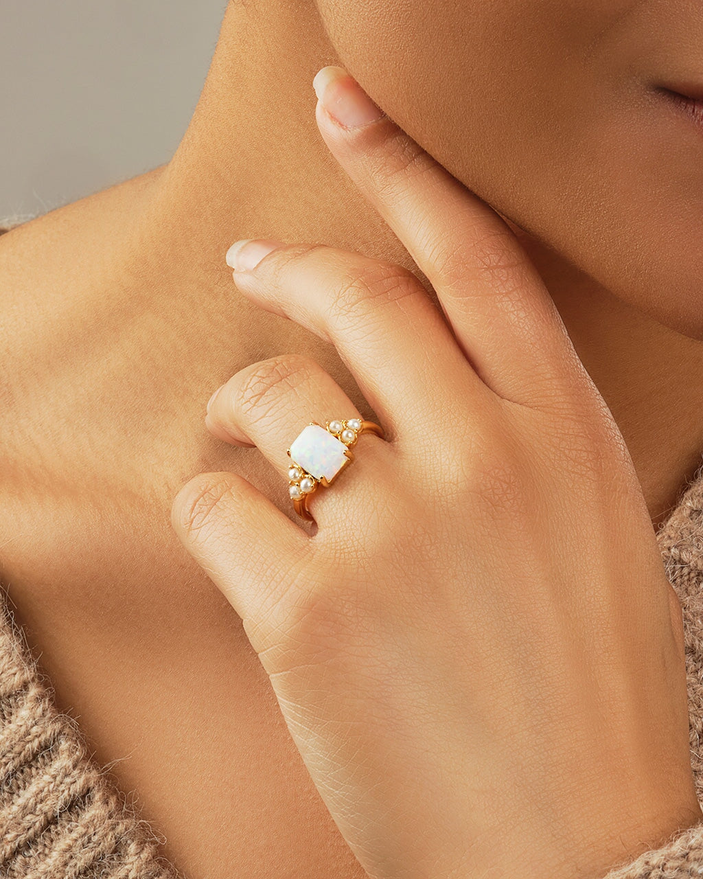 Lana Pearl & Opal Ring by Sterling Forever