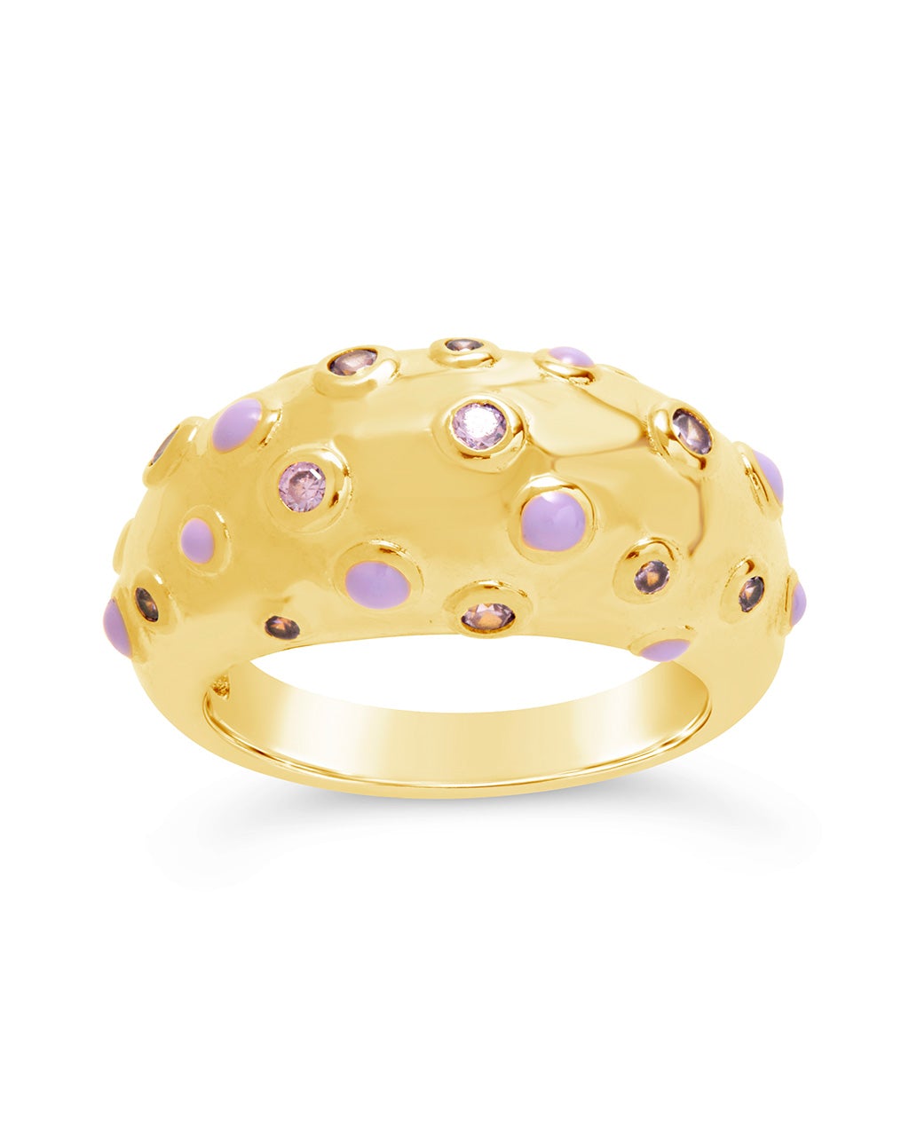 Emberly CZ & Enamel Dome Ring by Sterling Forever