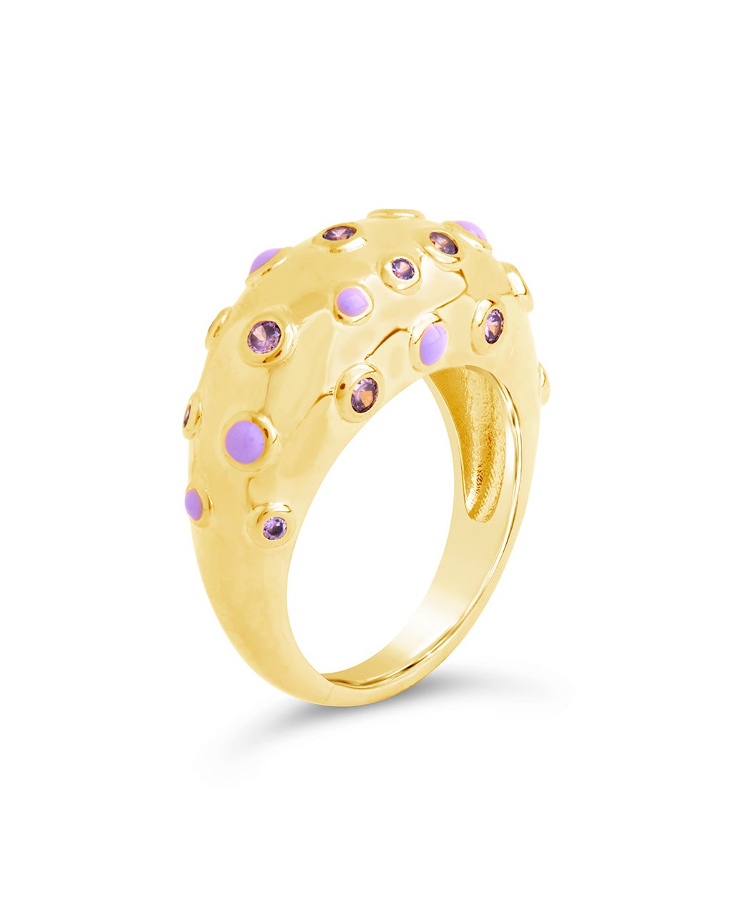 Emberly CZ & Enamel Dome Ring by Sterling Forever