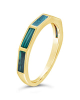 Malachite Baguette Eternity Band Ring by Sterling Forever