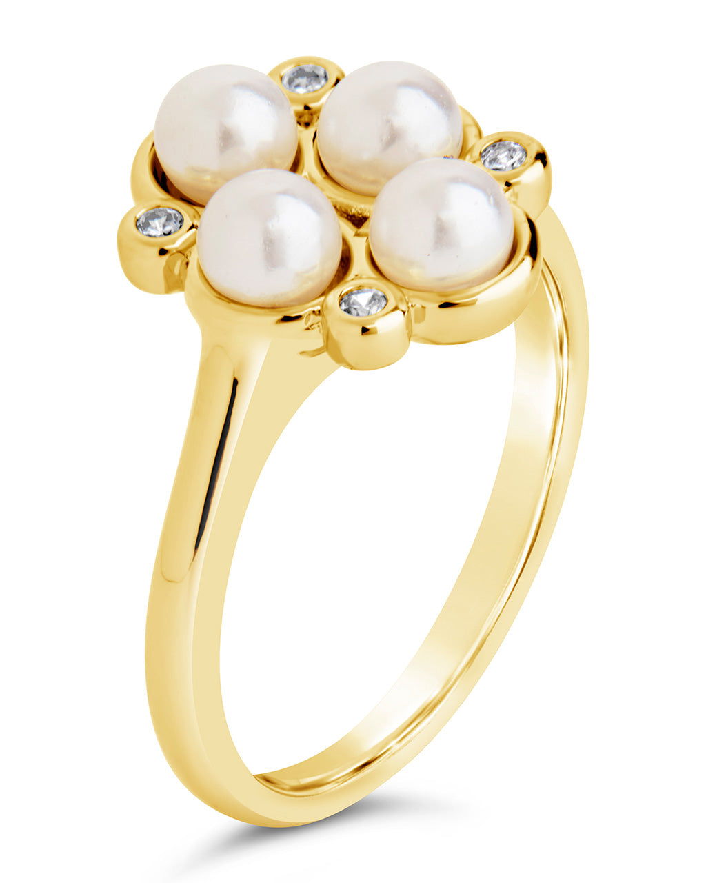 Cosetta CZ & Pearl Cluster Ring by Sterling Forever