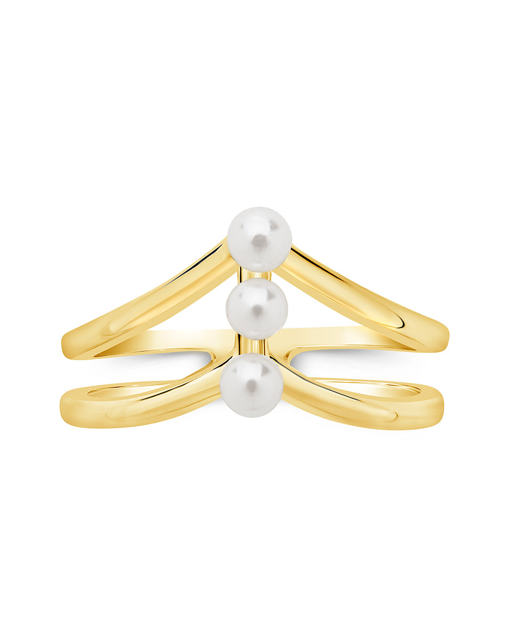 Sterling Silver Triple Pearl Stack Ring by Sterling Forever