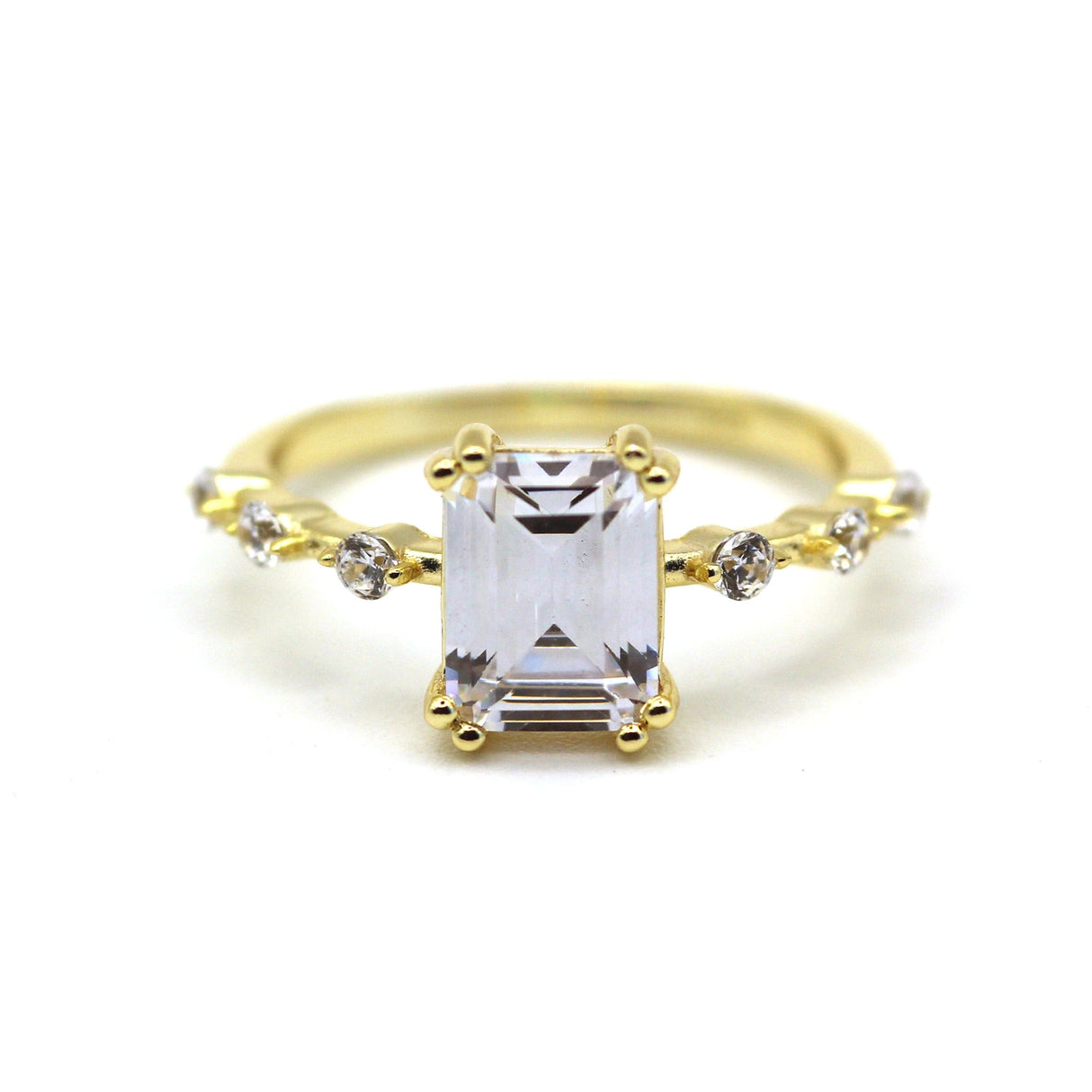 18k Unique Style Emerald Cut Diamond Gold Ring by VicStoneNYC Fine Jewelry