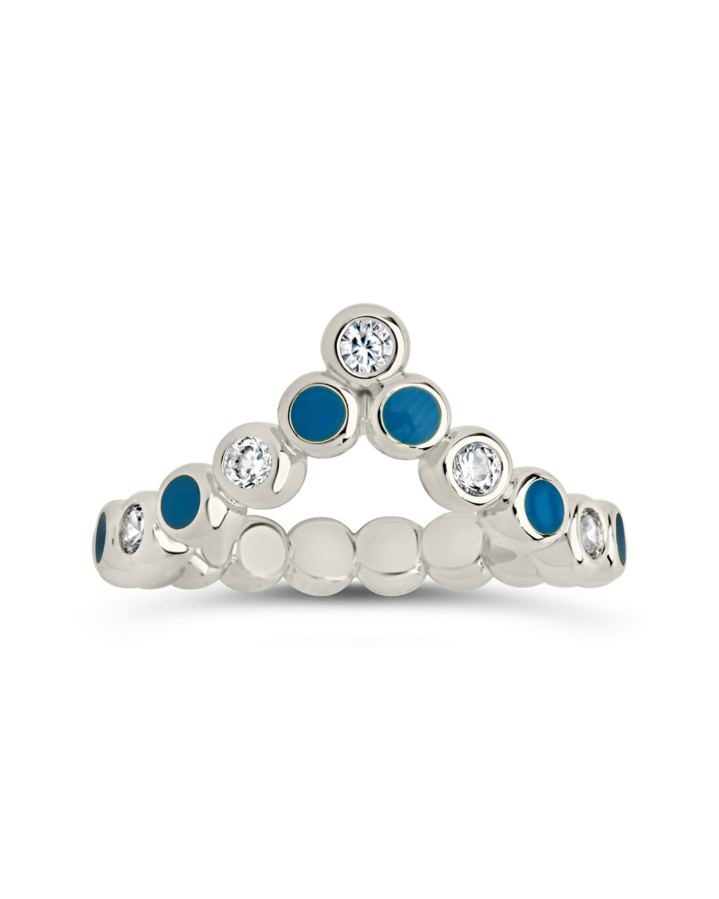 Mylah CZ & Enamel Arch Ring by Sterling Forever