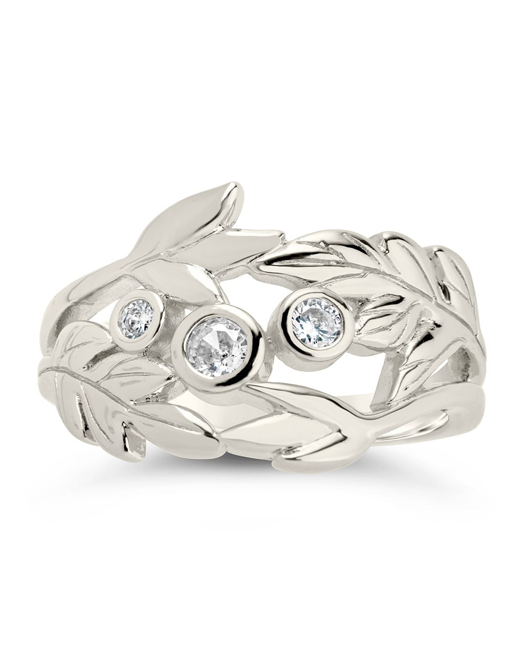 Sicily CZ Leaf Ring by Sterling Forever