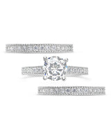 Sterling Silver Brilliant CZ with 2 Bands by Sterling Forever