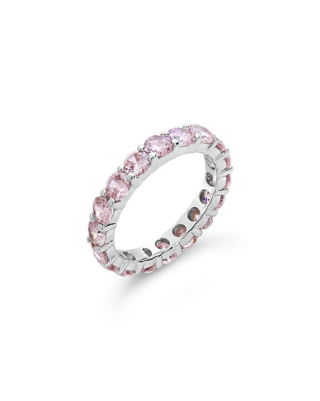 Sterling Silver Rainbow CZ Eternity Band Ring by Sterling Forever