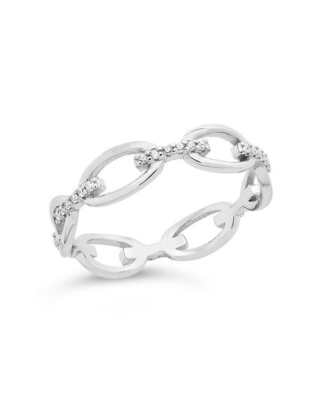 Sterling Silver Open Chain Link Ring by Sterling Forever