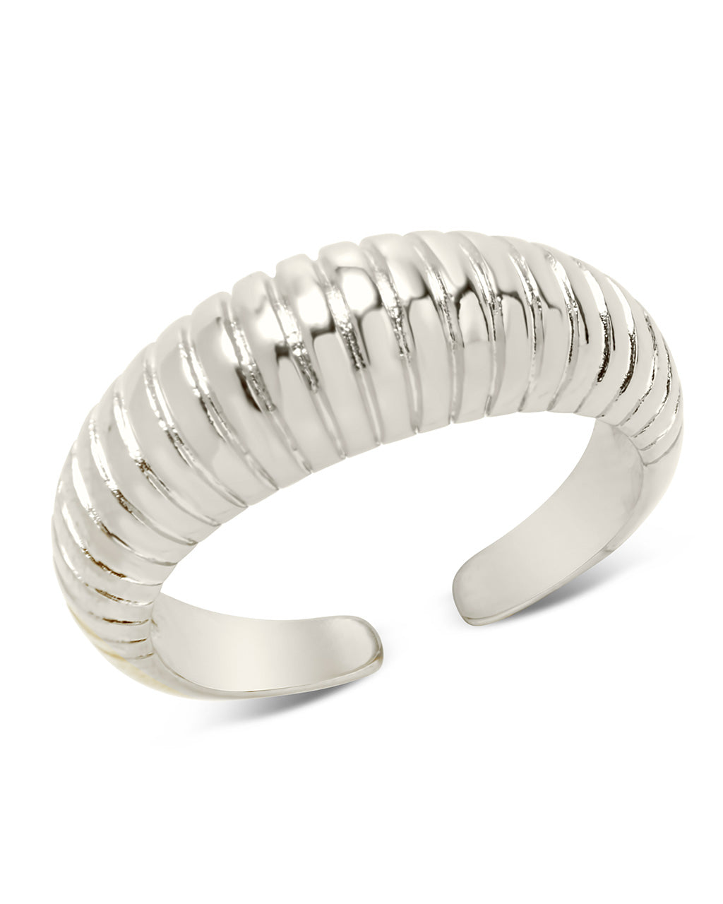 Ribbed Open Bombe Ring by Sterling Forever