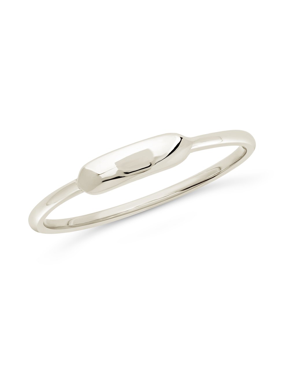 Sterling Silver Minimal Bar Signet Ring by Sterling Forever