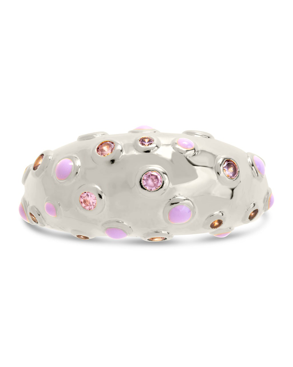 Emberly CZ & Enamel Dome Ring by Sterling Forever