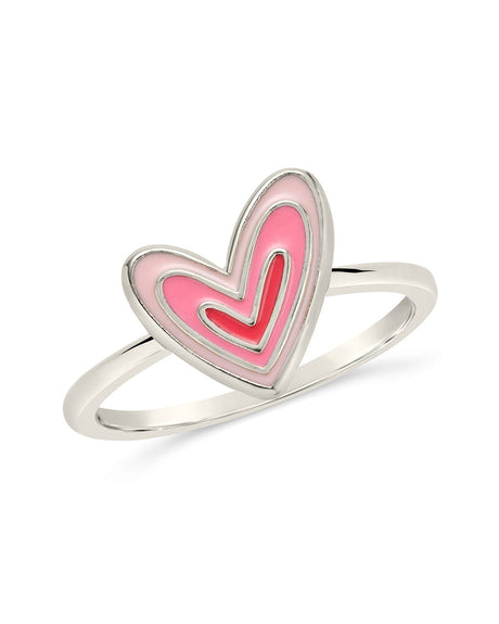 Amanda Enamel Heart Ring by Sterling Forever